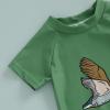 imageToddler Baby Boy Swimsuit Infant Zipper Rash Guard Swimwear TShirt and Swim Trunk Sun Hat 3 Piece Bathing SuitA Green Duck Swimsuit