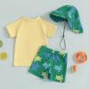 imageToddler Baby Boy Swimsuit Infant Zipper Rash Guard Swimwear TShirt and Swim Trunk Sun Hat 3 Piece Bathing SuitTurtleyellow