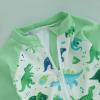imageToddler Baby Boy Swimsuit Infant Zipper Rash Guard Swimwear TShirt and Swim Trunk Sun Hat 3 Piece Bathing SuitZ Dinosaur Army Green