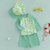 imageToddler Baby Boy Swimsuit Infant Zipper Rash Guard Swimwear TShirt and Swim Trunk Sun Hat 3 Piece Bathing SuitZ Dinosaur Green
