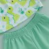 imageToddler Baby Boy Swimsuit Infant Zipper Rash Guard Swimwear TShirt and Swim Trunk Sun Hat 3 Piece Bathing SuitZ Dinosaur Green