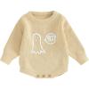 imageKuriozud Baby Boy Girl Fall Winter Clothes Knit Sweater Romper Sweatshirt Soft Warm OutfitGhost Biege