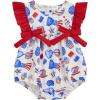 imageKuriozud My First 4th of July Baby Girl Outfit Bubble Romper Flying Sleeve Onesie Bodysuit Girl 1st Fourth of July Clothes4th of July Light Blue