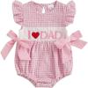 imageKuriozud My First 4th of July Baby Girl Outfit Bubble Romper Flying Sleeve Onesie Bodysuit Girl 1st Fourth of July ClothesFathers Day Pink