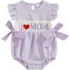 imageKuriozud My First 4th of July Baby Girl Outfit Bubble Romper Flying Sleeve Onesie Bodysuit Girl 1st Fourth of July ClothesMothers Day Purple