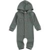 imageKuriozud Newborn Unisex Baby Boy Girl Hoodie Romper Solid Long Sleeve One Piece Hooded Jumpsuit Waffle OutfitGrey