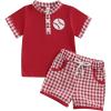 Red Shirt Plaid Shorts Red