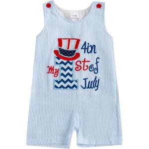 imageKuriozud Baby Boy 4th of July Outfits 0 3 6 9 12 18Month Sleeveless Romper Jumpsuit Overall Onesie Fourth of July ClothesBlue
