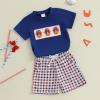 imageKuriozud 4th Of July Baby Boy Outfit Toddler American Flag T Shirt Shorts Set Fourth Of July Summer ClothesBlue B