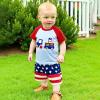 imageKuriozud 4th Of July Baby Boy Outfit Toddler American Flag T Shirt Shorts Set Fourth Of July Summer ClothesBlue C