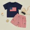 imageKuriozud 4th Of July Baby Boy Outfit Toddler American Flag T Shirt Shorts Set Fourth Of July Summer ClothesBlue D