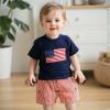 imageKuriozud 4th Of July Baby Boy Outfit Toddler American Flag T Shirt Shorts Set Fourth Of July Summer ClothesBlue D