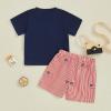 imageKuriozud 4th Of July Baby Boy Outfit Toddler American Flag T Shirt Shorts Set Fourth Of July Summer ClothesBlue D