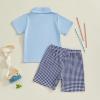 imageKuriozud 4th Of July Baby Boy Outfit Toddler American Flag T Shirt Shorts Set Fourth Of July Summer ClothesBlue E