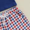 imageKuriozud 4th Of July Baby Boy Outfit Toddler American Flag T Shirt Shorts Set Fourth Of July Summer ClothesBlue a