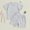imageKuriozud 4th Of July Baby Boy Outfit Toddler American Flag T Shirt Shorts Set Fourth Of July Summer ClothesGray
