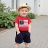 imageKuriozud 4th Of July Baby Boy Outfit Toddler American Flag T Shirt Shorts Set Fourth Of July Summer ClothesRed