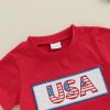 imageKuriozud 4th Of July Baby Boy Outfit Toddler American Flag T Shirt Shorts Set Fourth Of July Summer ClothesRed a