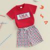 imageKuriozud 4th Of July Baby Boy Outfit Toddler American Flag T Shirt Shorts Set Fourth Of July Summer ClothesRed a
