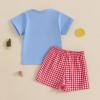 imageKuriozud 4th Of July Baby Boy Outfit Toddler American Flag T Shirt Shorts Set Fourth Of July Summer ClothesWhite Red Blue Ice Cream