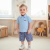 imageKuriozud Baby Boy 4th of July Outfit Baby Boys Polo Shirt American Flag Shorts Set Toddler Little Boy Fourth of July Clothes4th July Blue