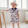 imageKuriozud Baby Boy 4th of July Outfit Baby Boys Polo Shirt American Flag Shorts Set Toddler Little Boy Fourth of July Clothes4th July Blue Floral