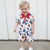 imageKuriozud Baby Boy 4th of July Outfit Baby Boys Polo Shirt American Flag Shorts Set Toddler Little Boy Fourth of July Clothes4th July Blue Floral a