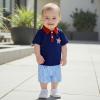 imageKuriozud Baby Boy 4th of July Outfit Baby Boys Polo Shirt American Flag Shorts Set Toddler Little Boy Fourth of July Clothes4th July Blue a