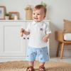imageKuriozud Baby Boy 4th of July Outfit Baby Boys Polo Shirt American Flag Shorts Set Toddler Little Boy Fourth of July Clothes4th July White Blue