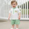 imageKuriozud Baby Boy 4th of July Outfit Baby Boys Polo Shirt American Flag Shorts Set Toddler Little Boy Fourth of July ClothesGolf Green