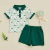 imageKuriozud Baby Boy 4th of July Outfit Baby Boys Polo Shirt American Flag Shorts Set Toddler Little Boy Fourth of July ClothesGolf Green B