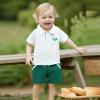 imageKuriozud Baby Boy 4th of July Outfit Baby Boys Polo Shirt American Flag Shorts Set Toddler Little Boy Fourth of July ClothesGolf Green a