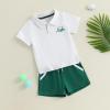 imageKuriozud Baby Boy 4th of July Outfit Baby Boys Polo Shirt American Flag Shorts Set Toddler Little Boy Fourth of July ClothesGolf Green a