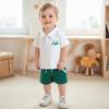 imageKuriozud Baby Boy 4th of July Outfit Baby Boys Polo Shirt American Flag Shorts Set Toddler Little Boy Fourth of July ClothesGolf Green a