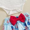 imageKuriozud My First 4th of July Outfit Baby Girl Romper Onesie BodysuitRuffle Tutu Shorts Bloomer 1st Fourth of July ClothesBlue B