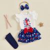 imageKuriozud My First 4th of July Outfit Baby Girl Romper Onesie BodysuitRuffle Tutu Shorts Bloomer 1st Fourth of July ClothesBlue C