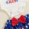 imageKuriozud My First 4th of July Outfit Baby Girl Romper Onesie BodysuitRuffle Tutu Shorts Bloomer 1st Fourth of July ClothesBlue C