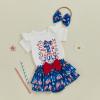 imageKuriozud My First 4th of July Outfit Baby Girl Romper Onesie BodysuitRuffle Tutu Shorts Bloomer 1st Fourth of July ClothesBlue D