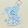 imageKuriozud My First 4th of July Outfit Baby Girl Romper Onesie BodysuitRuffle Tutu Shorts Bloomer 1st Fourth of July ClothesFathers Day Blue