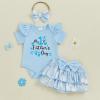 imageKuriozud My First 4th of July Outfit Baby Girl Romper Onesie BodysuitRuffle Tutu Shorts Bloomer 1st Fourth of July ClothesFathers Day Blue