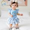 imageKuriozud My First 4th of July Outfit Baby Girl Romper Onesie BodysuitRuffle Tutu Shorts Bloomer 1st Fourth of July ClothesFathers Day Blue