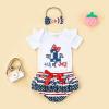 imageKuriozud My First 4th of July Outfit Baby Girl Romper Onesie BodysuitRuffle Tutu Shorts Bloomer 1st Fourth of July ClothesMy 1st 4th of July