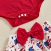 imageKuriozud My First 4th of July Outfit Baby Girl Romper Onesie BodysuitRuffle Tutu Shorts Bloomer 1st Fourth of July ClothesRed
