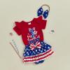 imageKuriozud My First 4th of July Outfit Baby Girl Romper Onesie BodysuitRuffle Tutu Shorts Bloomer 1st Fourth of July ClothesRed B