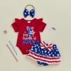 imageKuriozud My First 4th of July Outfit Baby Girl Romper Onesie BodysuitRuffle Tutu Shorts Bloomer 1st Fourth of July ClothesRed B