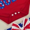 imageKuriozud My First 4th of July Outfit Baby Girl Romper Onesie BodysuitRuffle Tutu Shorts Bloomer 1st Fourth of July ClothesRed B