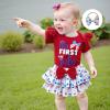 imageKuriozud My First 4th of July Outfit Baby Girl Romper Onesie BodysuitRuffle Tutu Shorts Bloomer 1st Fourth of July ClothesRed C
