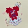 imageKuriozud My First 4th of July Outfit Baby Girl Romper Onesie BodysuitRuffle Tutu Shorts Bloomer 1st Fourth of July ClothesRed C