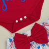 imageKuriozud My First 4th of July Outfit Baby Girl Romper Onesie BodysuitRuffle Tutu Shorts Bloomer 1st Fourth of July ClothesRed C