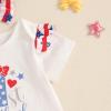 imageKuriozud My First 4th of July Outfit Baby Girl Romper Onesie BodysuitRuffle Tutu Shorts Bloomer 1st Fourth of July ClothesRed a